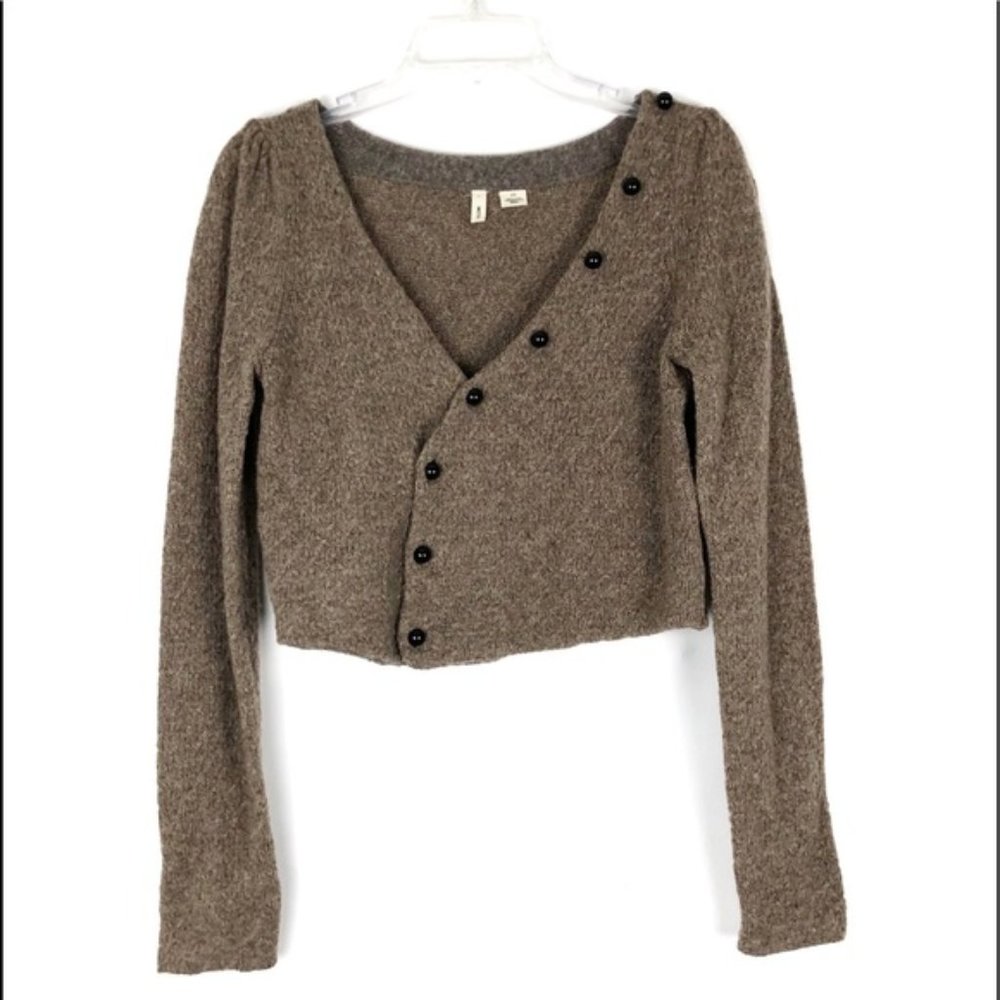 Anthropologie | Moth Wool Brown Crop Sweater Med